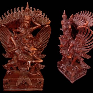 Garuda Vishnu Wooden Statue Bali Wood Sculpture Balinese Mythology Art Decor Wood Carving Wood Art Bali Figurine Handmade Statue