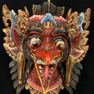 Garuda Wooden Mask, Garuda Mask, Barong Bali Mask, Wooden Balinese Mask ...