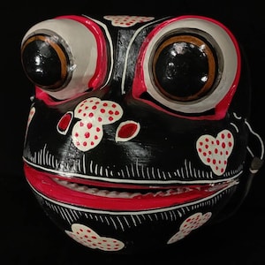 Frog Wooden Mask Balinese Dance Mask Wall Mask Decor Wood Bali Mask Wall Art Decor
