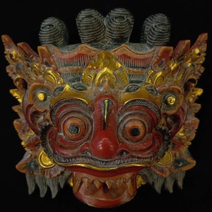 Boma Wooden Mask Balinese Mask Wood Carving Bali Wall Mask Decor Home Decor