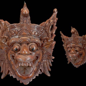 Hanuman Wooden Mask Balinese Mask Wood Carving Wall Mask Decor Wooden Bali Mask Home Decor Wall Art Decor Gifts