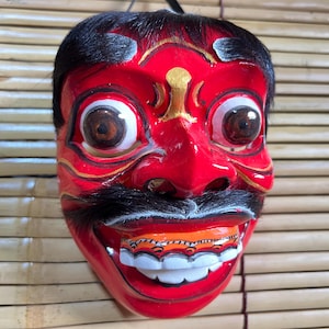 Jauk Keras Wooden Mask Balinese Dance Mask Wall Mask Decor Wood Bali Mask Wall Art Decor