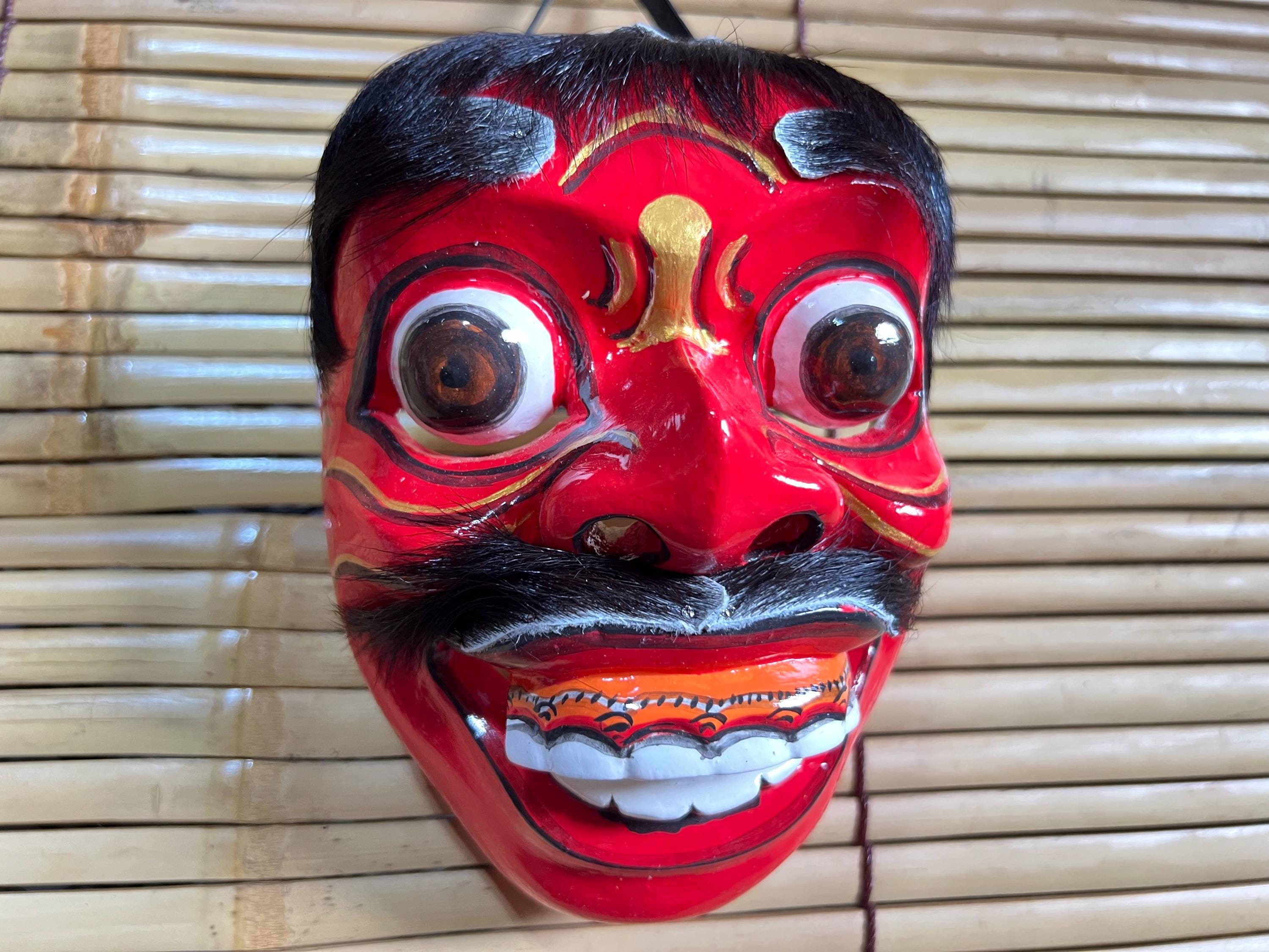 Jauk Keras Wooden Mask Balinese Dance Mask Wall Mask Decor Wood Bali Mask Wall Art Decor