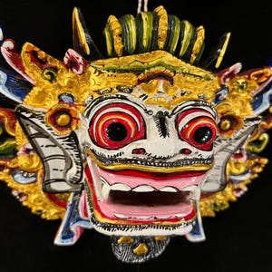 Barong Wooden Mask Balinese Mythology Wooden Balinese Mask Wall Mask Decor Art Decor