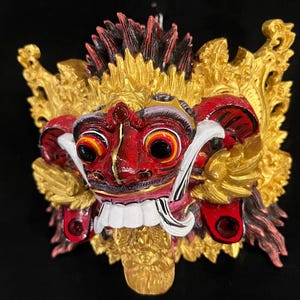 Rangda Mask Bali Mask Calonarang Wooden Balinese Barong Mask Wall Mask Decor Art Decor Gifts Indonesian Mask Vintage Decor Wood Sculpture
