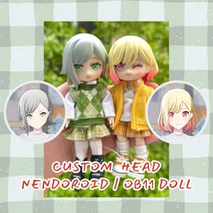 Custom GSC Kopf (Haare+Gesicht) für Nedoroid ob11 Puppe - handgefertigt aus Polymerton