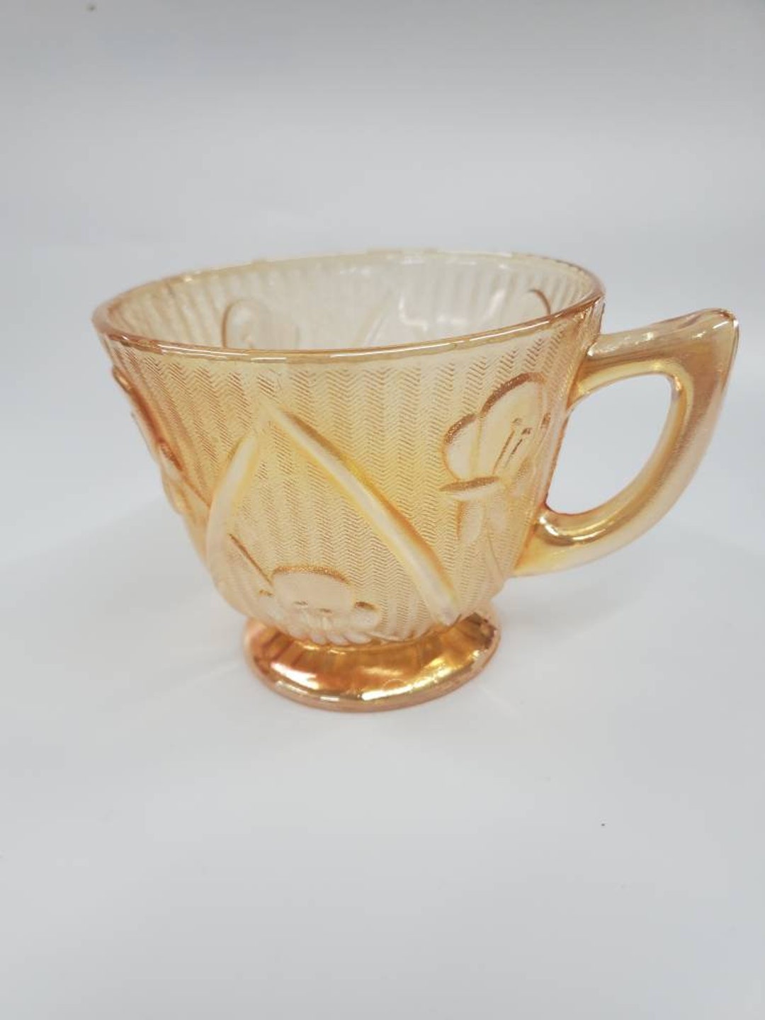 Iris Carnival Glass Tea Cup Etsy