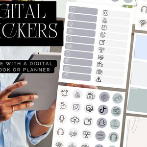 DIGITAL STICKERS | Stickerset with PNG files for Ipad, tablet, GoodNotes stickers for a digital planner or notebook