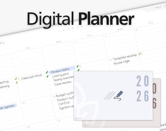 2026 Digital Planner | Minimalist iPad & Tablet PDF Organizer