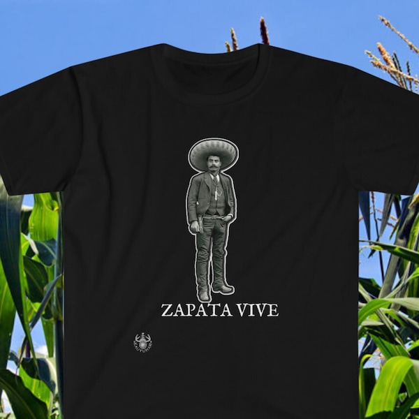 T-shirt ZAPATA VIVE T-shirt souple unisexe Chemise Zapata Boutique autochtone zapatiste Camisa Maiz