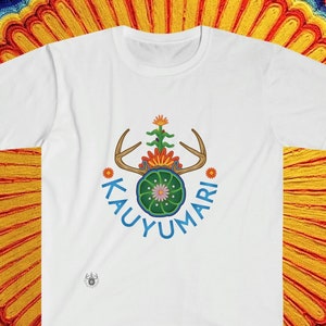 Kauyumari T Shirt LOGO Unisex Softstyle T-Shirt Blue Deer Shirt Wixarika Camisa Indigenous Clothes Cotton Land Back Indigenous Shop
