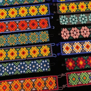 Huichol Peyote Pattern Beaded Bracelet Genuine Huichol Made Indigenous Art Beaded Jewelry Native Gift