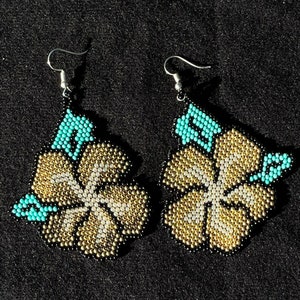 Huichol Beaded Flower Earrings Genuine Huichol Made Native Jewelry Gift For Her Gift Boho Indigenous Earrings
