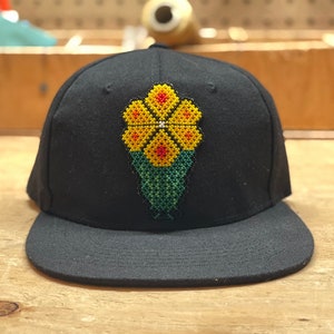 Beaded Hat Huichol Indigenous Fair Trade Peyote Beaded Baseball Hat Genuine Huichol Made Collectible Native Beaded Art Kauyuymari Wixarika