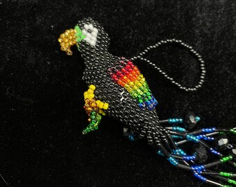 Huichol Fair-Trade Peyote Papagei Perlen Schlüsselbund Echte Huichol Made Wixarika Native Made Indigenous