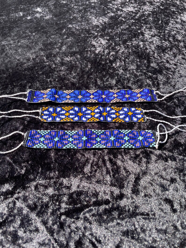 Huichol Peyote Pattern Beaded Bracelet Genuine Huichol Made Indigenous ...