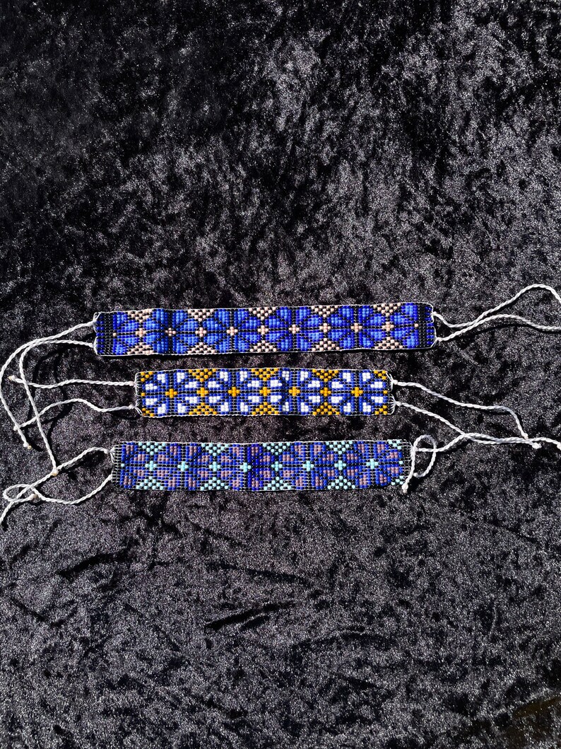 Huichol Peyote Pattern Beaded Bracelet Genuine Huichol Made Indigenous ...