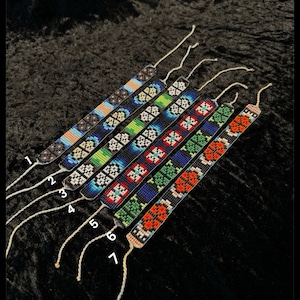 Huichol Peyote Pattern Beaded Bracelet Genuine Huichol Made Indigenous Art Beaded Jewelry Native Gift