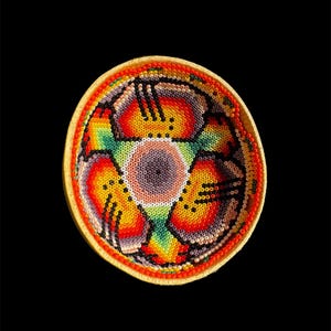 50% Off DISCOUNT Huichol Beaded Gourd Wixarika Indigenous Art Hand Made Fair Trade Unique Gift Native Art Kauyumari Blue Deer