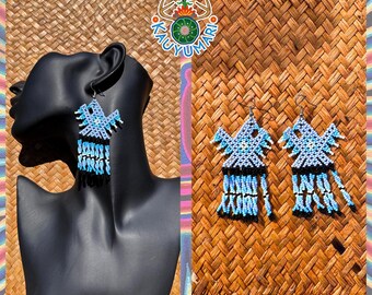 Huichol Beaded Eagle Earrings Genuine Huichol Made Native Jewelry Gift For Her Gift Boho Indigenous Earrings Wixarika