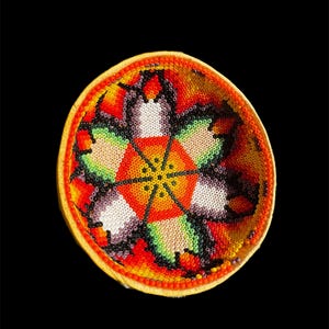 50% Off DISCOUNT Huichol Beaded Gourd Wixarika Indigenous Art Hand Made Fair Trade Unique Gift Native Art Kauyumari Blue Deer