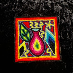 Huichol Indigenous Fair Trade Yarn Painting Native Made Peyote Art Indigenous Blue Deer