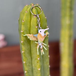 Huichol Fair Trade Peyote Hummingbird Beaded Keychain Genuine Huichol Made Wixarika Hikuri Kauyumari