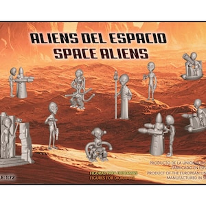 SPANISHWIT - 14 Figuras de Alienigenas a escala 1/72 - 14 Figuren - Aliens aus dem Weltall - exklusive Kreationen Aliens Figuren - made in spain