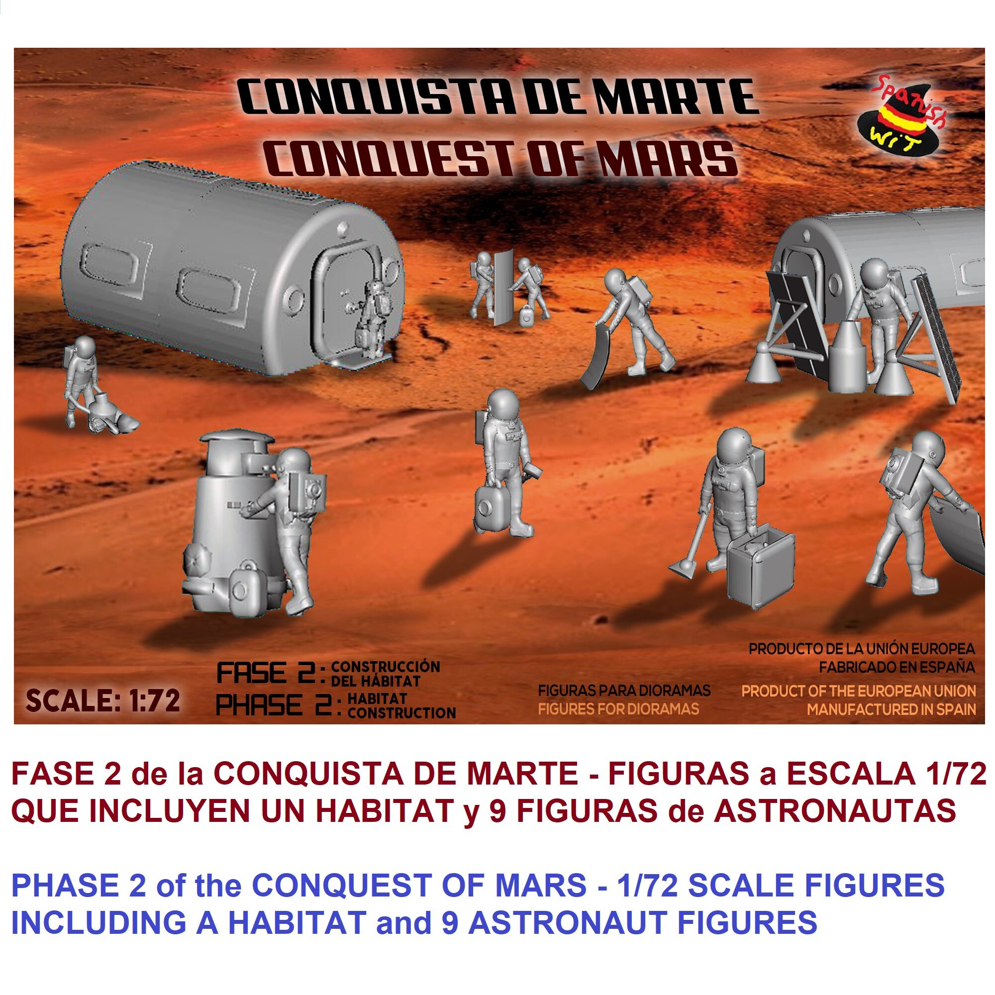 Figurines Conquest Of Mars SpanishWit 1:72 - Lot Neuf En Résine Blanche