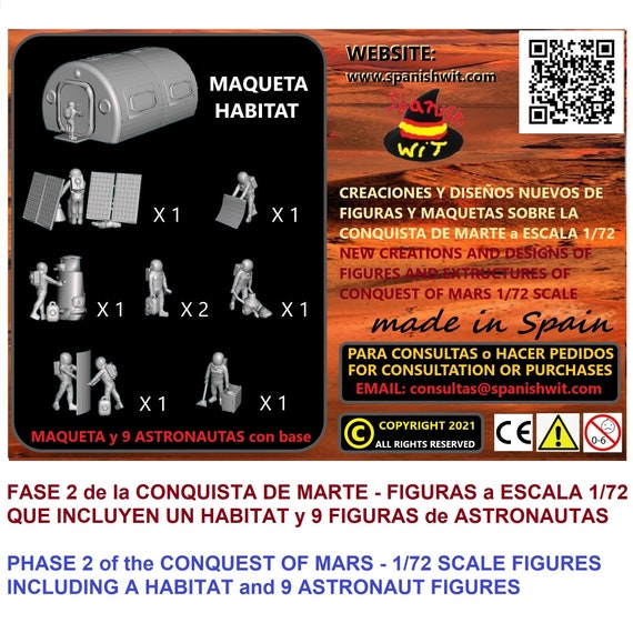 Figurines 1:72 SpanishWit Conquest Of Mars - Lot Résine, Thème Conquête De Mars, Neuf