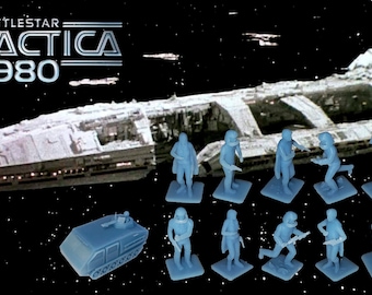 lot of 12 colonial warriors + 1 armored - Battlestar Galactica of 1980 lot Figures - 1/72 scale - difficult to find - for special collectors
