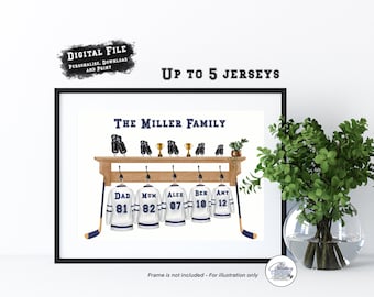 Stampa personalizzata per maglia da hockey per la famiglia: stampa personalizzata della squadra (download digitale)