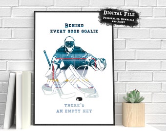 Ice Hockey Goalie Print: Netminder Wall Decor (Digital Download)