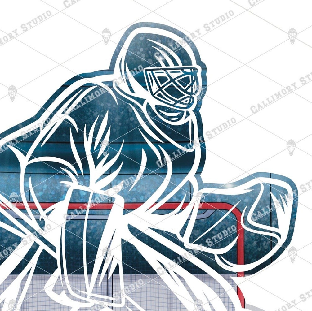 Ice Hockey Goalie Print Printable Wall Art Goalie Wall Etsy