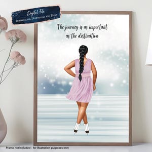 Impressão personalizada de patinador artístico, impressão de citação motivacional para patinador no gelo, retrato de patinador no gelo, impressão personalizada de patinação no gelo, presente para patinador artístico