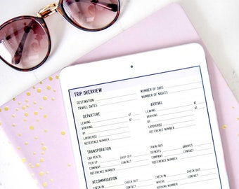 Ultimate Digital Travel Planner | Vacation Planner With Trip Itinerary Template, Budget, Research, and Packing Lists | 8.5 x 11 Printable