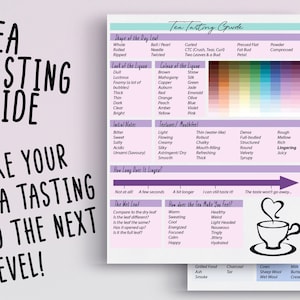 Tea Tasting Guide: Tasting Notes For Tea Tea Aromas & Flavours Digital Download 8.5 x 11 3.5 x 5.5 Pocket Size Printable image 1