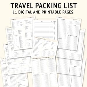 Printable Travel Packing List Road Trip Packing List - Etsy