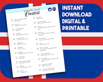 Icelandic Food Checklist | What To Eat In Iceland | Iceland Travel Planner Guide | Digital Download | Printable