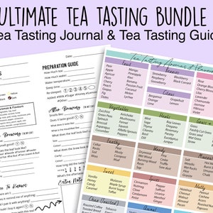 Tea Tasting Bundle: Tea Tasting Journal & Guide Digital Download | 8.5 x 11 | Interactive PDF | Printable