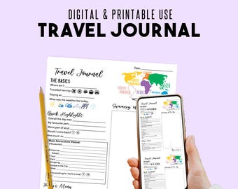 Digital & Printable Travel Journal: Vacation Memory Keepsake (PDF 8.5 x 11)