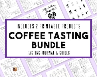 Paquete de cata de café: Diario y guía de cata de café (descarga digital, 8,5 x 11 pulgadas, PDF interactivo, imprimible)