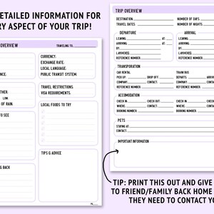 Ultimate Digital Travel Planner Vacation Planner With Trip Itinerary Template, Budget, Research, and Packing Lists 8.5 x 11 Printable image 5