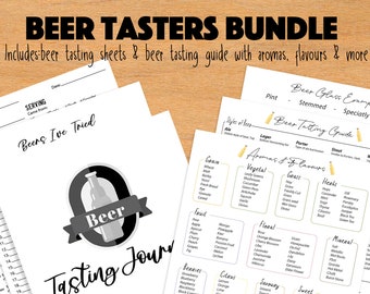 Beer Tasters BUNDLE | Beer Tasting Sheets & Guide | Brewery Tasting | Instant Download | Beer Aromas and Flavours | Tasting Notes |