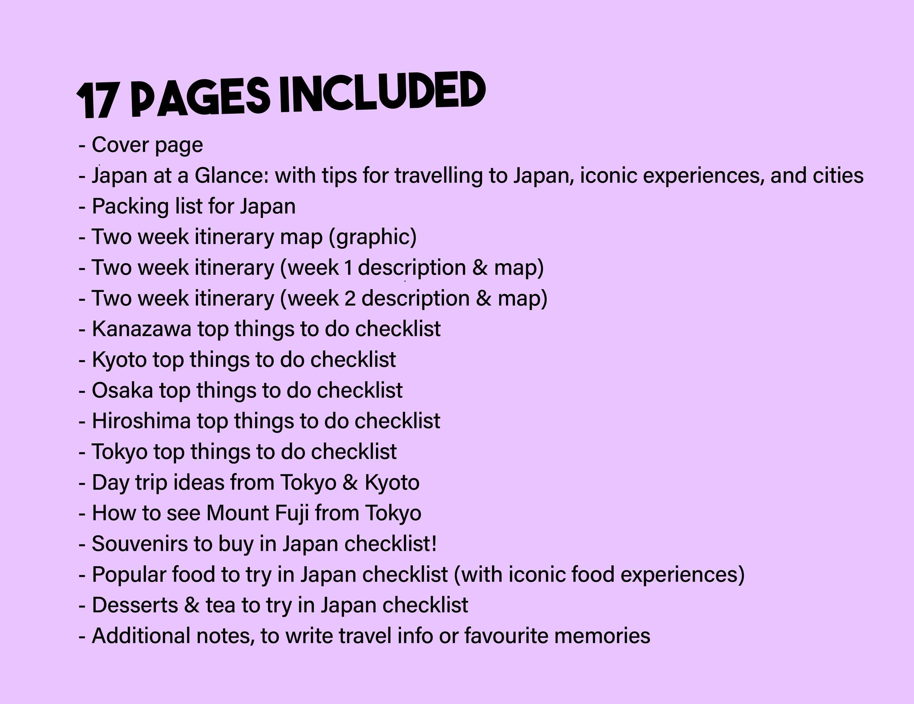 Japan Travel Planner: City Checklists, Packing Lists, Tips, and Guides ...