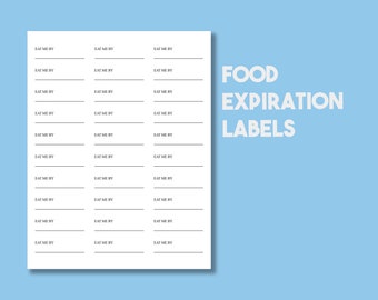 Expiration Date Food Labels Printable PDF | Pantry organization labels for cans, bags | Avery® Template 5160 compatible with crop marks