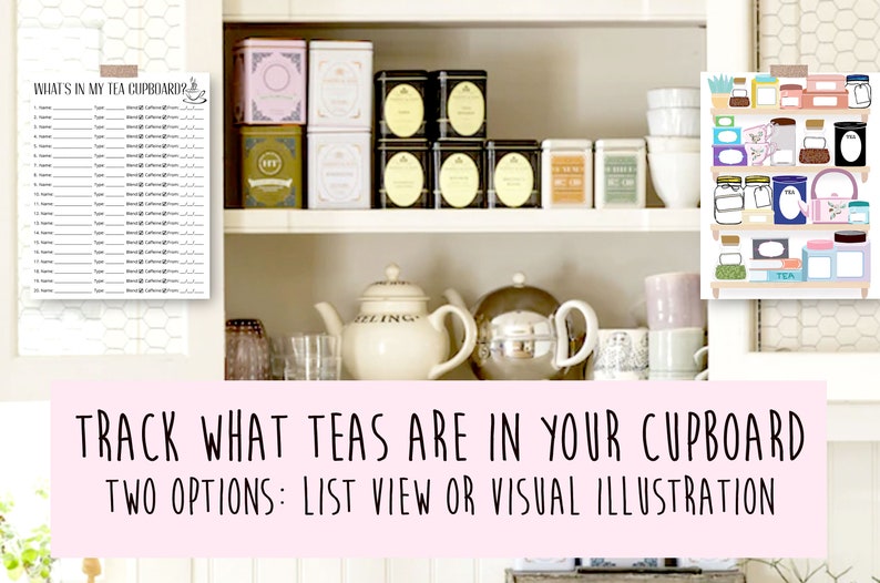 Tea Tracker: Know What's In Your Tea Cupboard & Record Every Tea You've Tried Digital Download 8.5 x 11 Printable Interactive image 3