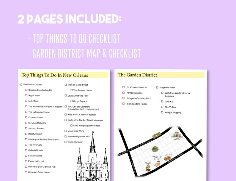 Printable New Orleans Top Things To Do Checklist Digital Editable PDF New Orleans Louisiana U.S. Travel Guides Trip Planner image 3