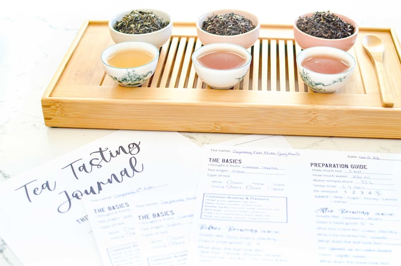 Tea Tasting Journal: Keep Track Of The Teas You've Tried Digital Download 8.5 x 11 Interactive PDF Printable image 1