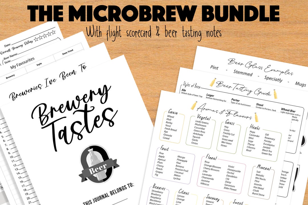 The Microbrew Beer Tasters BUNDLE Beer Tasting Flight Scorecard